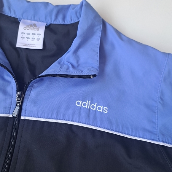 Adidas' Jacket Women Light Blue/Black L with front zipper - Picture 4 of 14